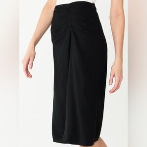 Nine West Luxurious Black Rouched Midi Skirt for Women, LG